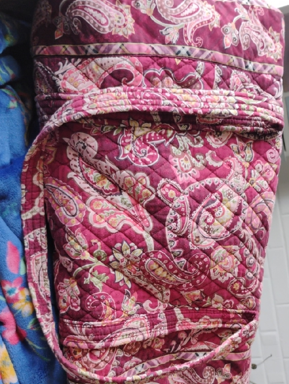 Vera Bradley Quilted Paisley Travel Bag in Berry Pink Multi